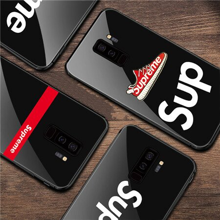 シュプリーム GalaxyS9/S9+ケース ガラス面 カップル Galaxy SCV38 SC-03K カバー