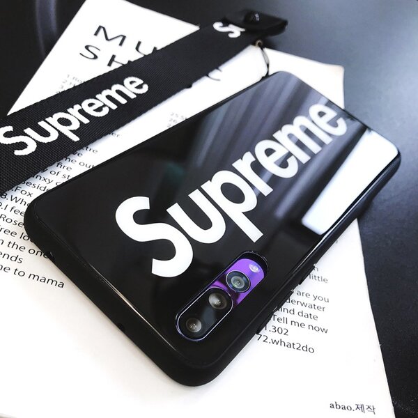 シュプリーム IPhoneX ケース ガラス製 Supreme Huawei P20 Pro HW-01K カバー オリジナル アイフォン 8/8 Plus 保護カバー おしゃれ IPhone7/7Plusケース